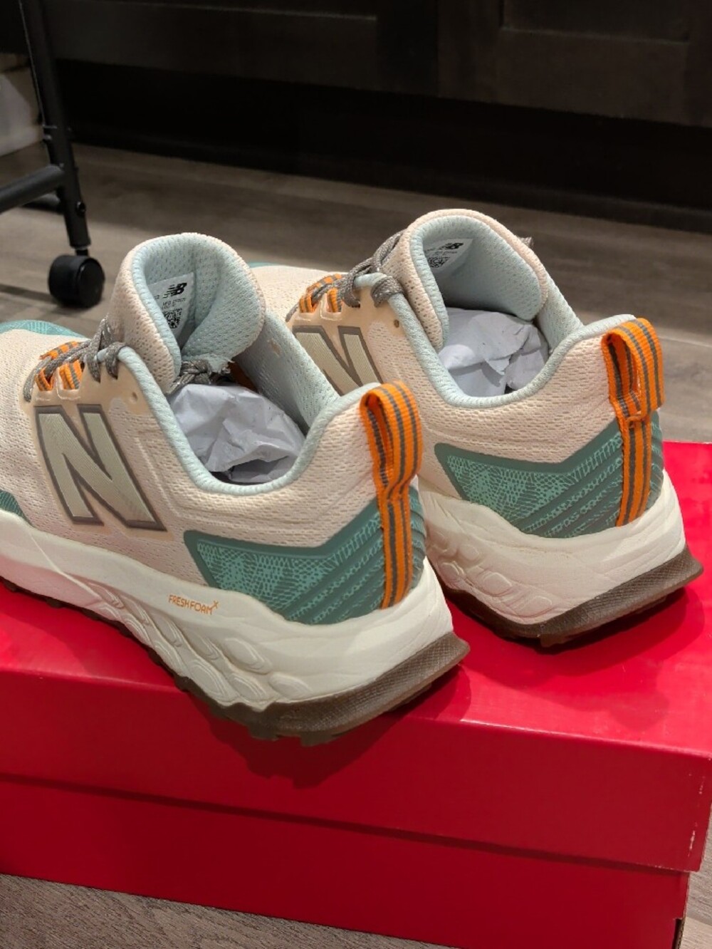 New Balance Women's Trail Runner Sneakers - Cream, Teal & Orange - Picture 3 of 4